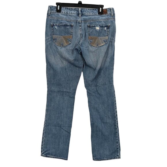 Vintage American Eagle 77  Straight Jeans Women Size 10R Distressed Y2K Coastal - Picture 1 of 13